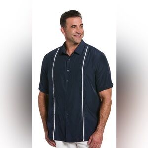 Cubavera 4XLT Navy Short Sleeve Button Down Dress Shirt Big Tall New